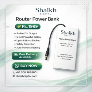 12V Router Power Bank 8 Hours Backup for WiFi Routers Modems and CCTV